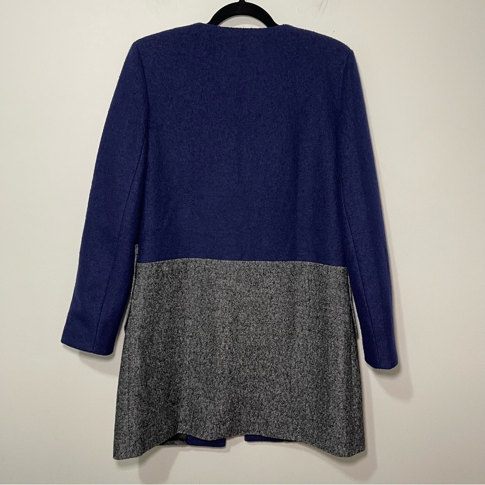 AngelEye London Wool Blend Colorblock fall layering Coat Blue Gray Women’s US8 - Picture 8 of 11